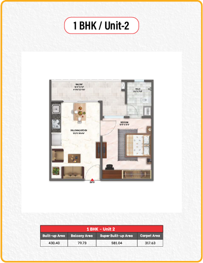 1 BHK Unit2